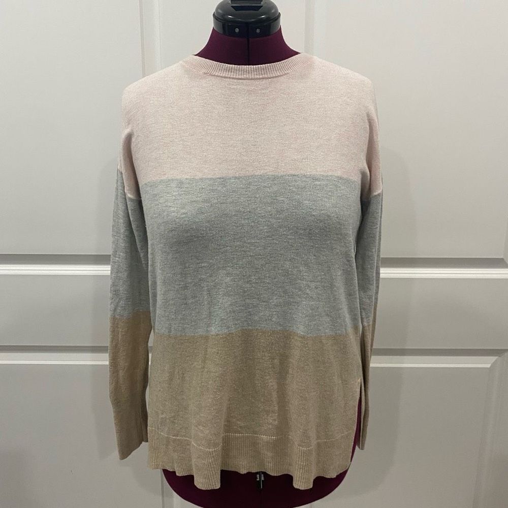 A New Day Women's Colorblock Sweater - Pink, Gray, Tan